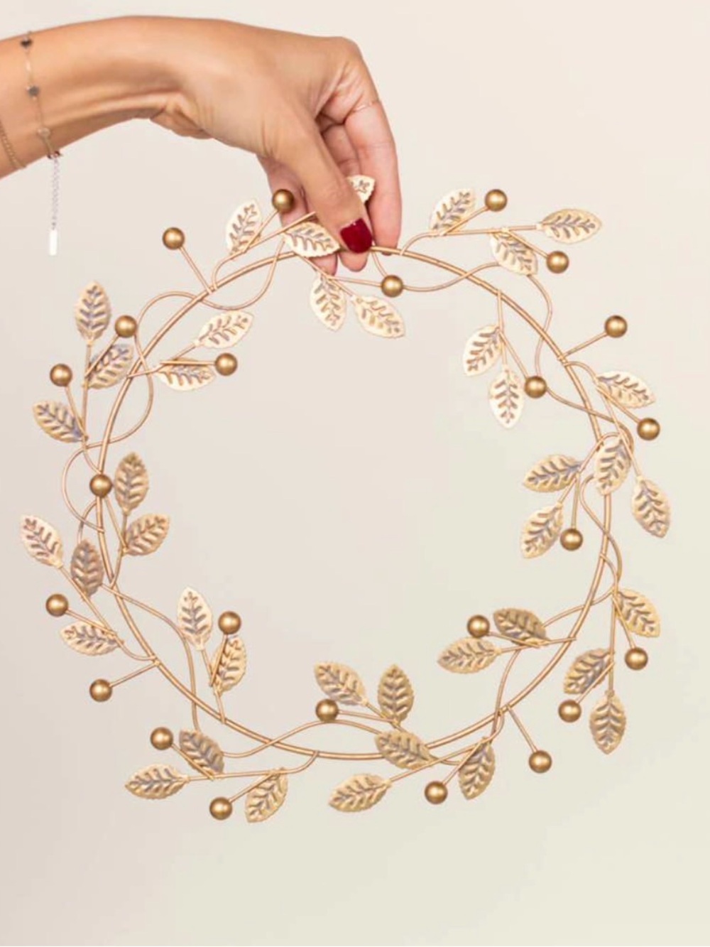 Canvas & Decor Golden Berry Metal Wreath - Gold